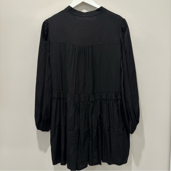 Mustard Seed Babydoll Shift Dress Black Womens Size Small Tiered Office Career - Picture 8 of 11